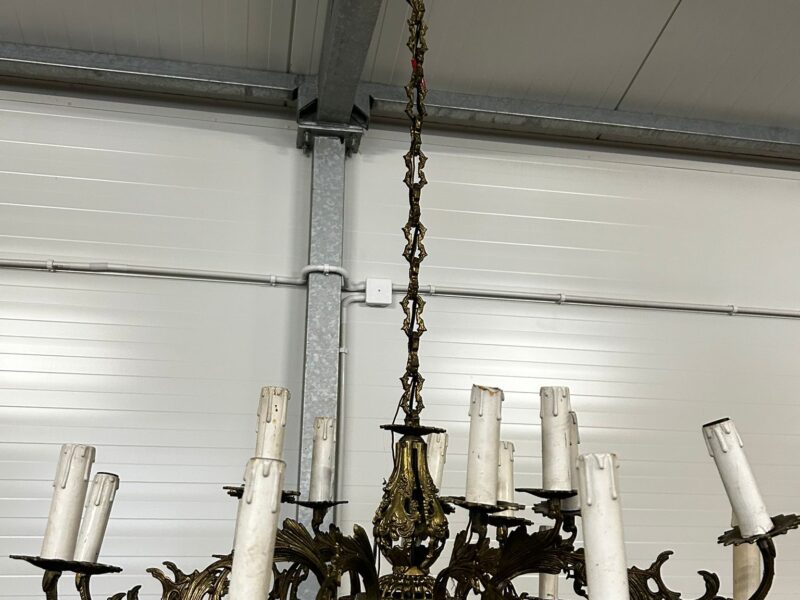 XIX Wieczny Mosiężny Żyrandol na 18 Żarówek [ 1.450 zł ]